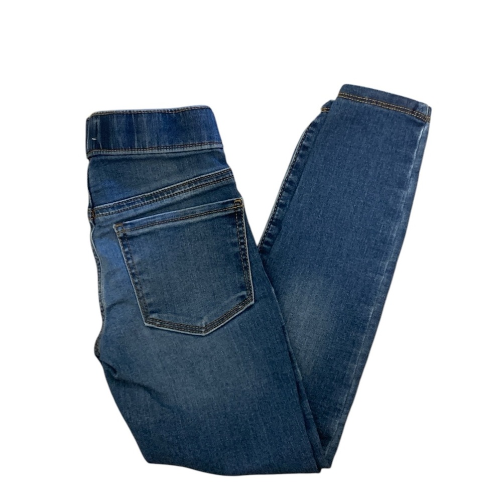 SO blue denim skinny jeans with pull up waist size 7!